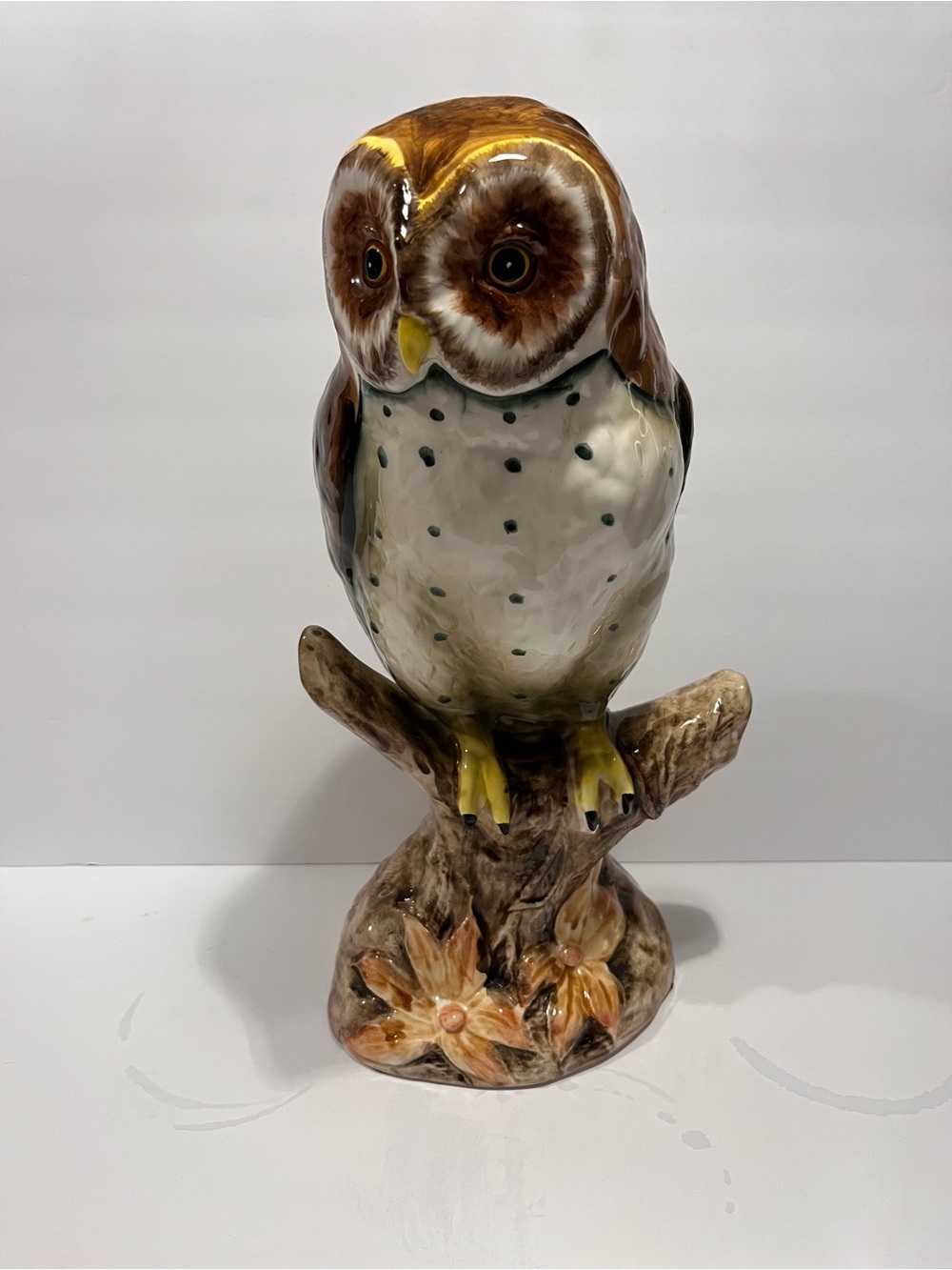 Tilso Japan Hand Painted Large Ceramic Owl Figurine 16.5”